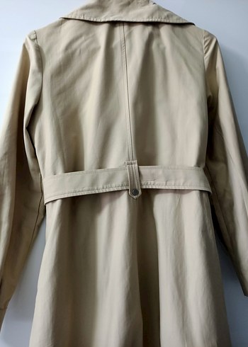 Bej Uzun Kadın Trençkot - Görsel 6