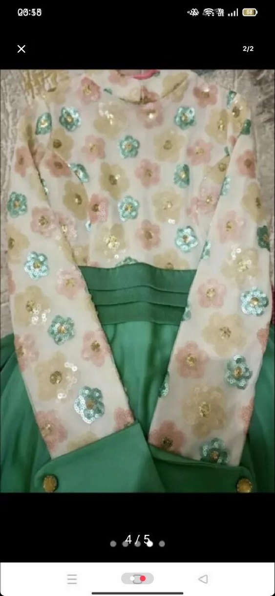 Çiçek İşlemeli Uzun Kollu Kadın Elbise - Görsel 2