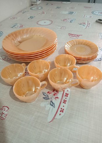 nostaljik yemek tabağı ve kahve fincanı - Görsel 4