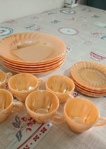 nostaljik yemek tabağı ve kahve fincanı - Görsel 3