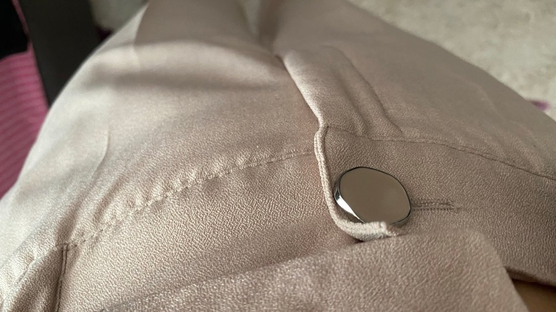 Düğmeli Bej Kadın Kumaş Takım - Görsel 3