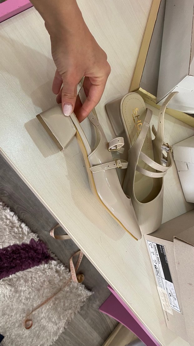 Bej Tokalı Mary Jane Topuklu Kadın Ayakkabı - Görsel 2