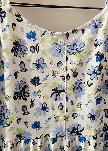 Çiçek Desenli Uzun kalın Askılı Günlük Elbise - Görsel 2