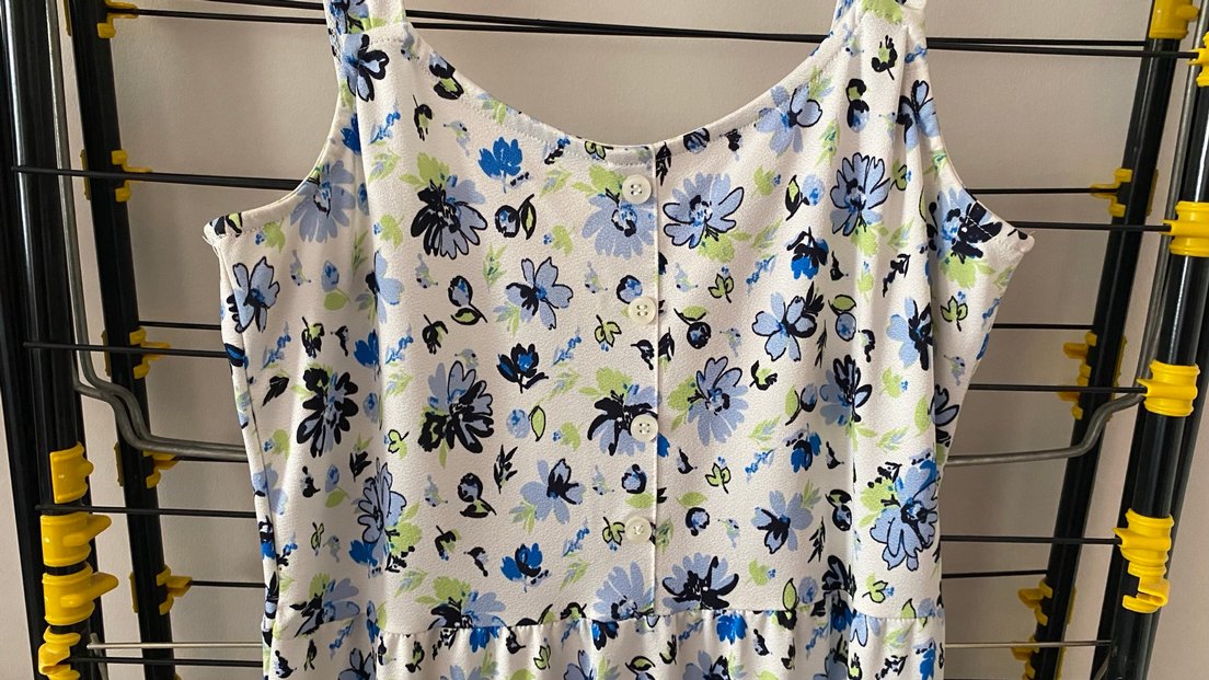 Çiçek Desenli Uzun kalın Askılı Günlük Elbise - Görsel 2