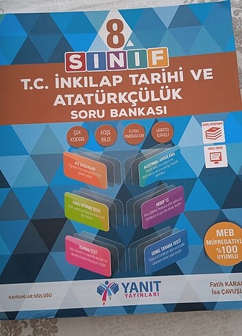 Yanıt yayınları 8. Sınıf LGS İnkılap Tarihi Soru Bankası.