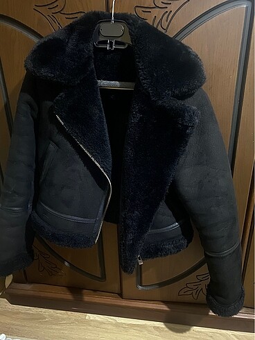 s Beden Pull Bear Siyah Biker Ceket