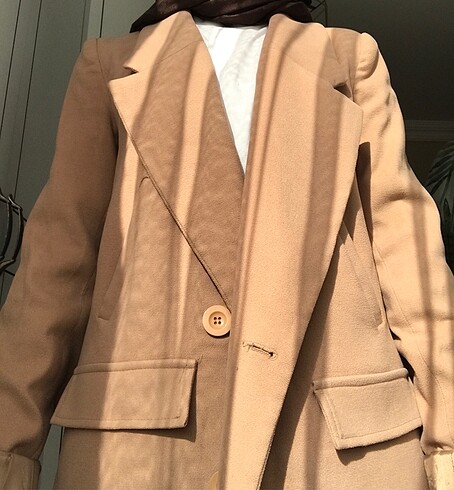 Camel Astarlı Kaşe Kaban