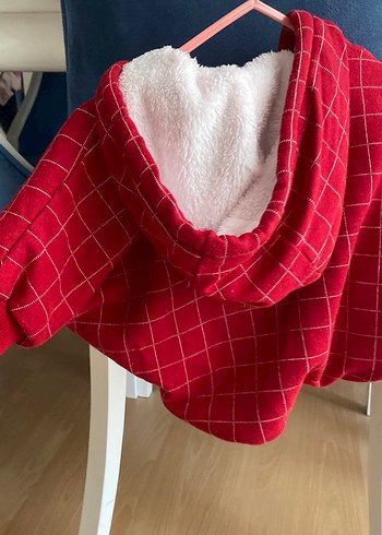 Kareli Kırmızı Erkek Çocuk Sweatshirt - Görsel 4