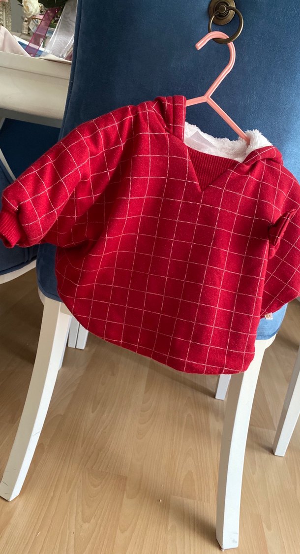 Kareli Kırmızı Erkek Çocuk Sweatshirt - Görsel 2