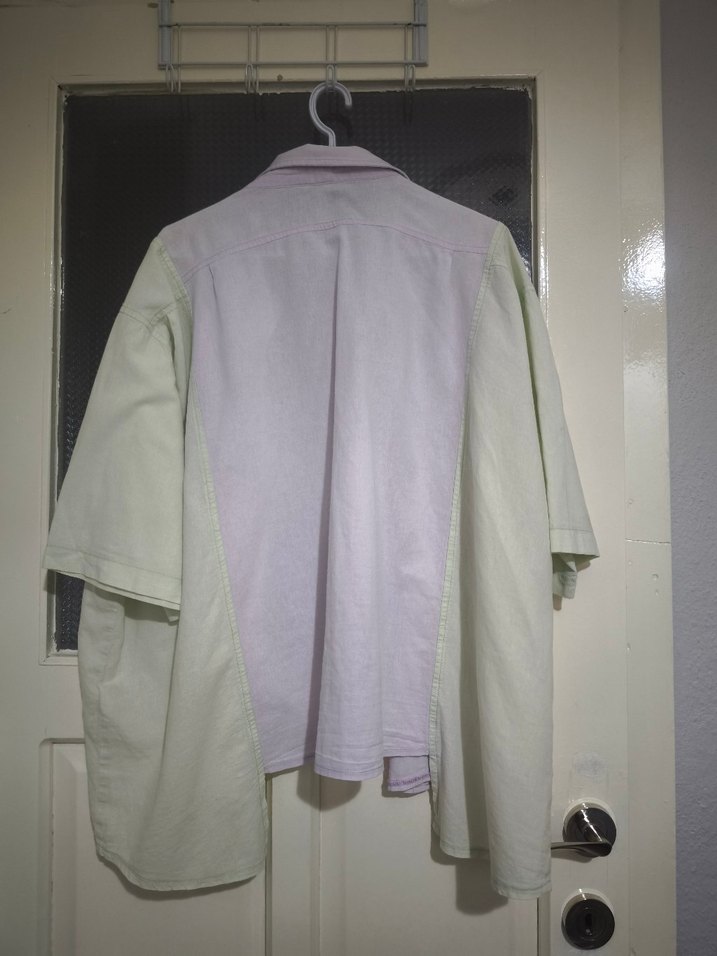 Düğmeli Beyaz Keten Midi Gömlek - Görsel 3