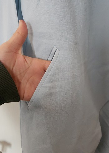 bebe Mavi krep şifon ceket - Görsel 3