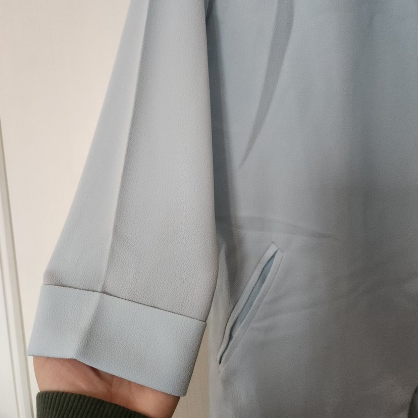 bebe Mavi krep şifon ceket - Görsel 4