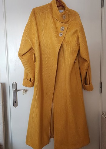 setre sarı kemerli palto kaban - Görsel 3