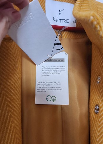 setre sarı kemerli palto kaban - Görsel 7