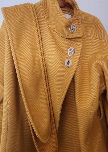 setre sarı kemerli palto kaban - Görsel 5
