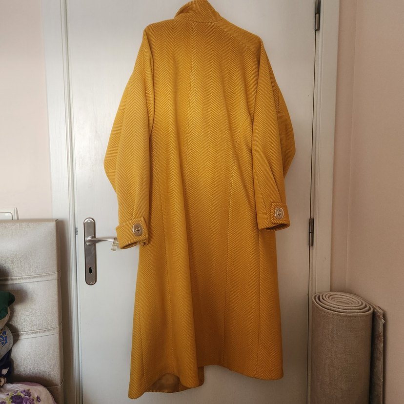 setre sarı kemerli palto kaban - Görsel 4