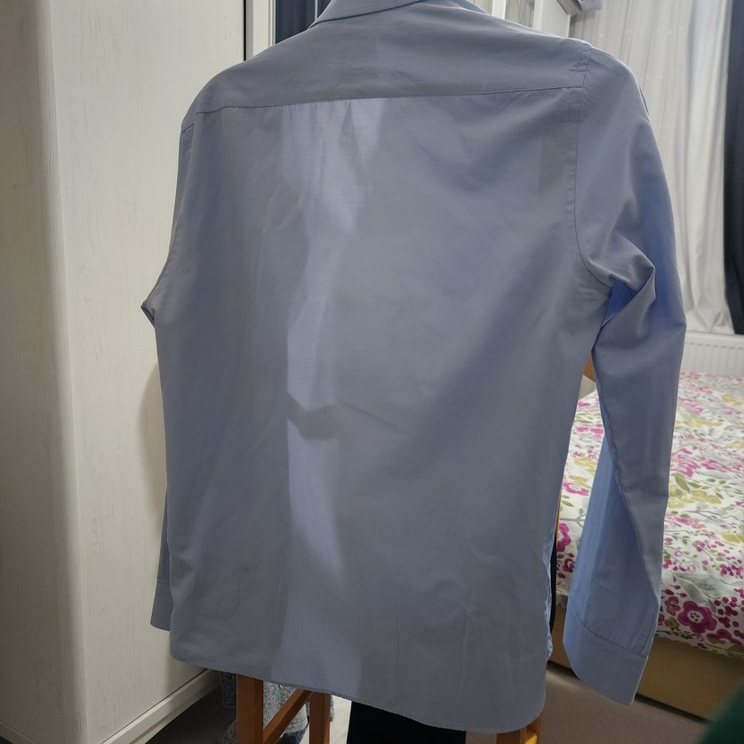 Erkek açık Mavi slim Fit Gömlek - Görsel 5