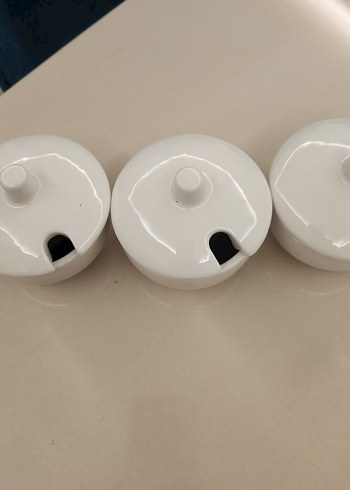 Beyaz seramik Kapaklı Baharatlık Seti - Görsel 2