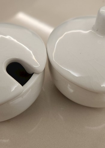 Beyaz seramik Kapaklı Baharatlık Seti - Görsel 7