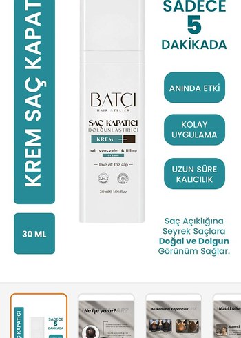 Batçı Saç Kapatıcı Dolgunlaştırıcı Krem 30 ml - Görsel 7