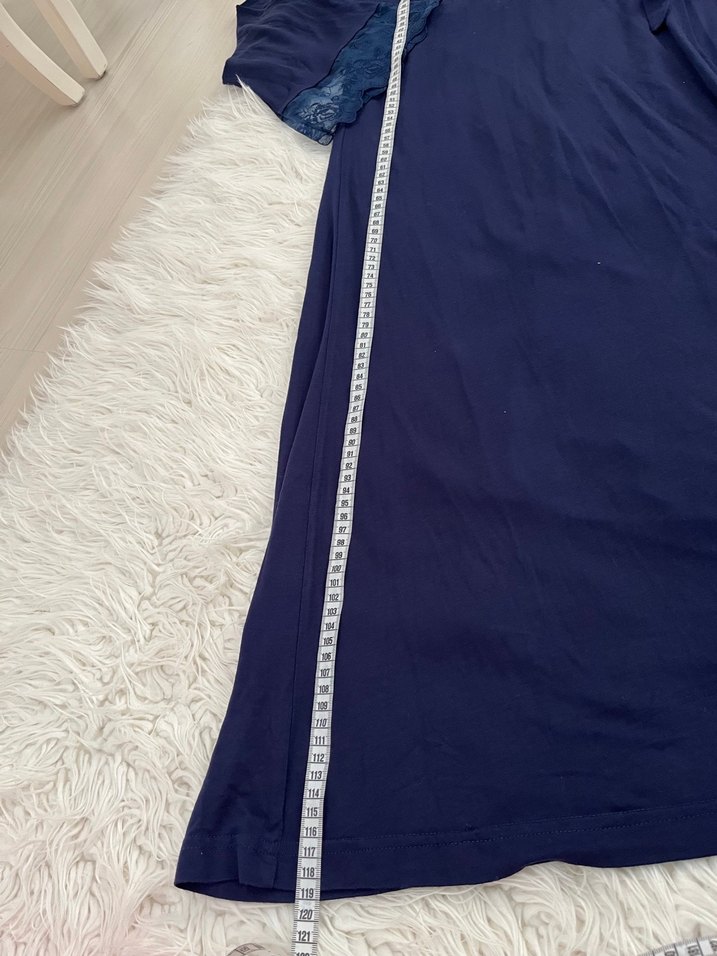 Lacivert V Yaka Hamile ve Emzirme üst ve sabahlik - Görsel 5