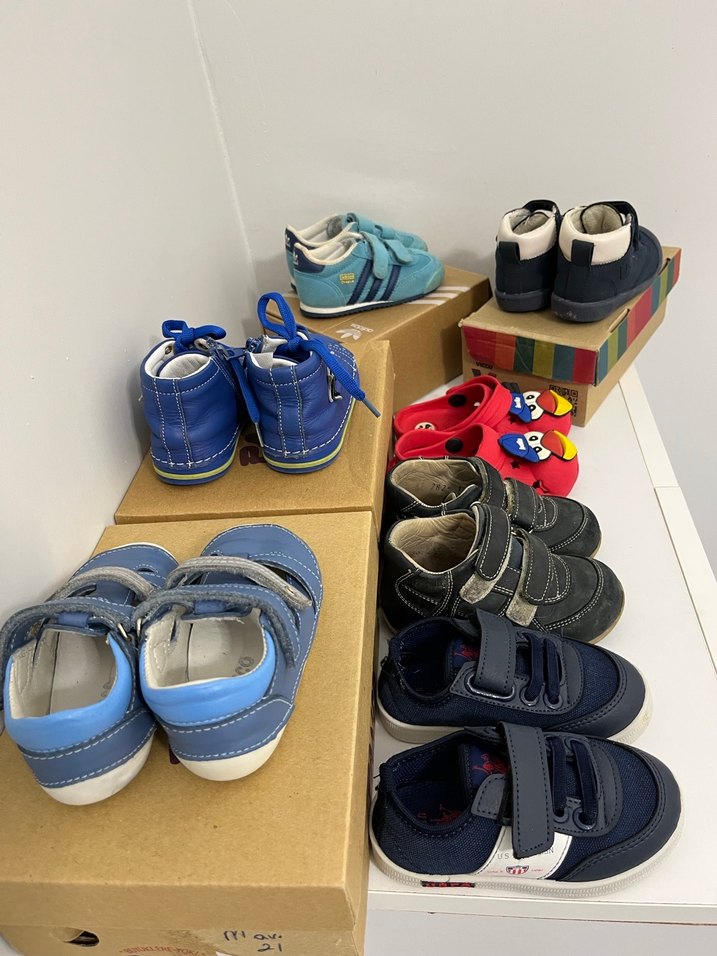 Erkek Çocuk Renkli Cırtcırtlı Spor Ayakkabılar - Görsel 3