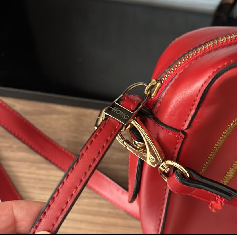 Hotiç Kırmızı Nakışlı Deri Kadın Çanta - Görsel 3