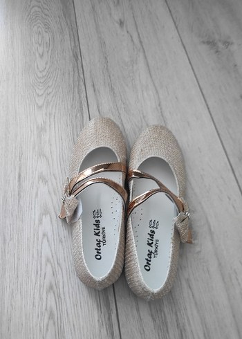 Kız Çocuk Bej Tokalı Babet Ayakkabı - Görsel 4