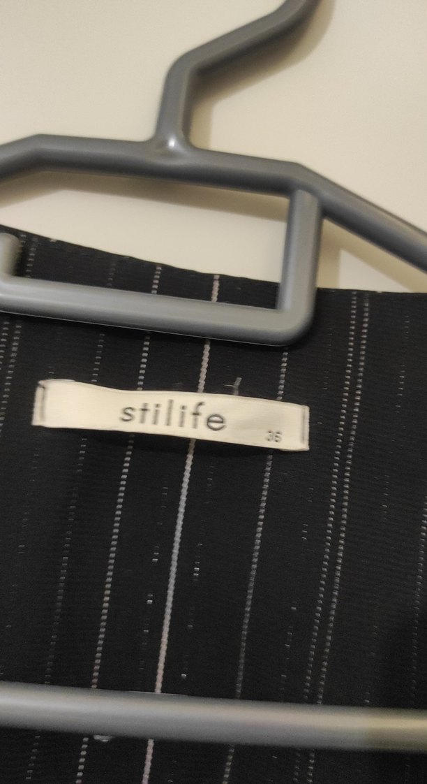 Çizgili Siyah Kadın Kumaş Pantolon smokın yelek takım 36 beden - Görsel 4