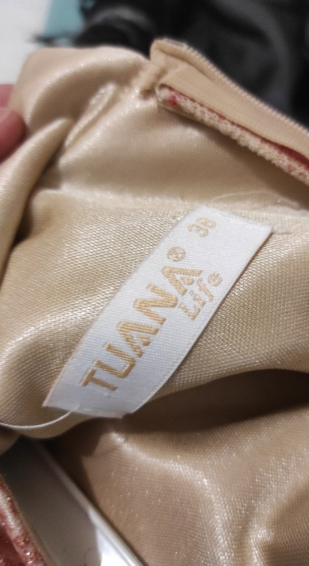 Uzun Parlak vizon kadın Abiye Elbise 38 beden - Görsel 5