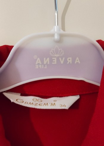 Düğmeli Kırmızı Uzun Gömlek elbıse 36 beden - Görsel 3