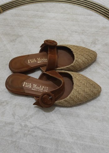 Bej hasır kadın terlık 36 numara - Görsel 3