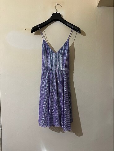 Asos Asos parlak lila elbise sırtı bağlamalı