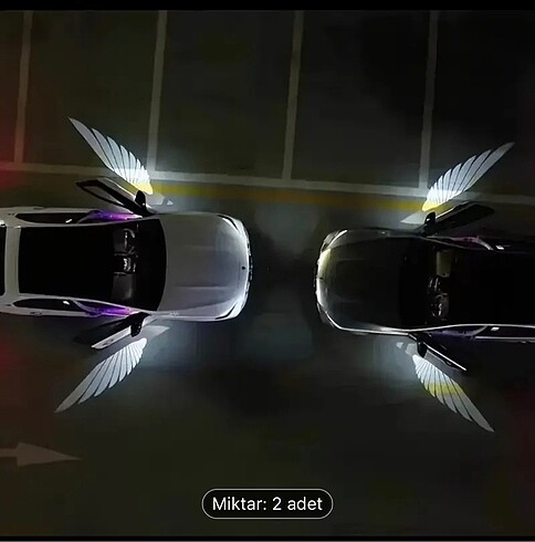Araç içi led melek kanadı araba otomobil led ışık