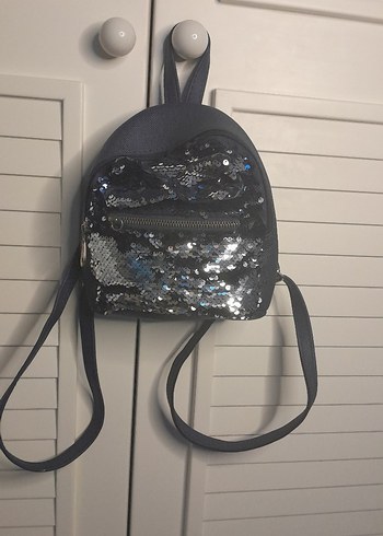 Gri Payetli Kadın Sırt Çantası - Görsel 6