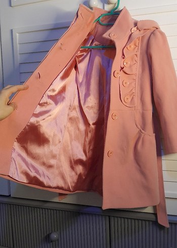 Kız Çocuk Düğmeli Kaban - Görsel 7