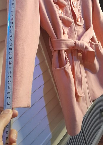 Kız Çocuk Düğmeli Kaban - Görsel 4