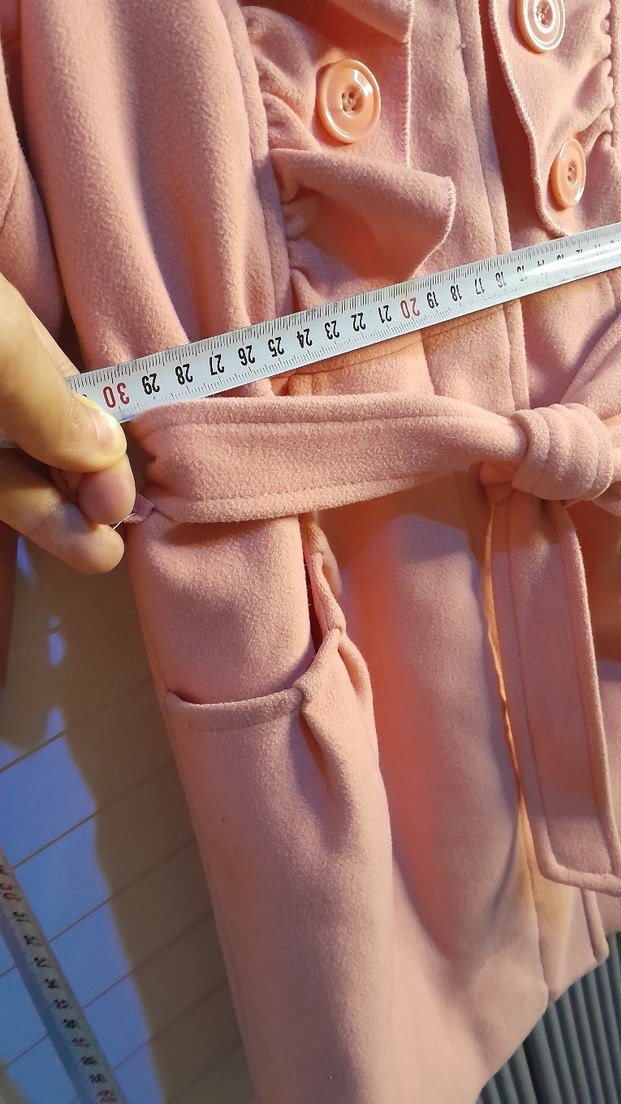 Kız Çocuk Düğmeli Kaban - Görsel 5