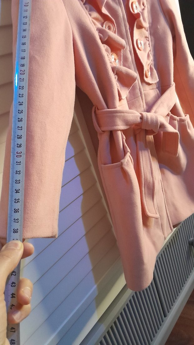 Kız Çocuk Düğmeli Kaban - Görsel 4