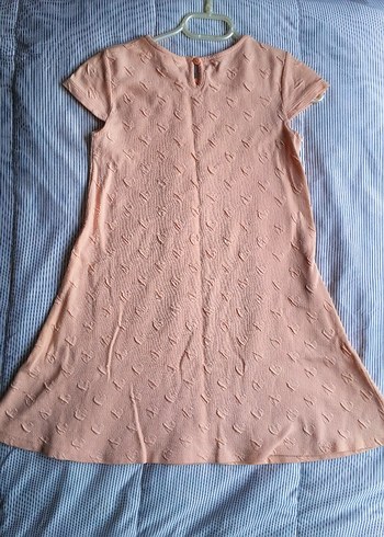 Kız Çocuk Pembe Kısa Kollu Örme Elbise - Görsel 2