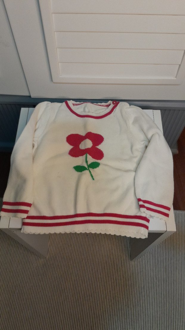 Çiçek Baskılı Kız Çocuk Triko Kazak - Görsel 2