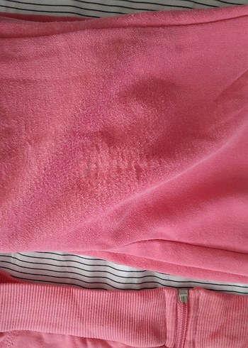 Kız Çocuk Pembe Fermuarlı Kapüşonlu Eşofman Takımı - Görsel 5