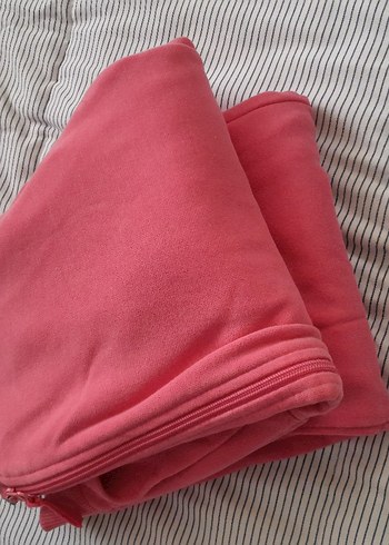 Kız Çocuk Pembe Fermuarlı Kapüşonlu Eşofman Takımı - Görsel 8