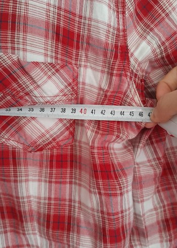 Kadın Kırmızı Ekose Gömlek - Görsel 4