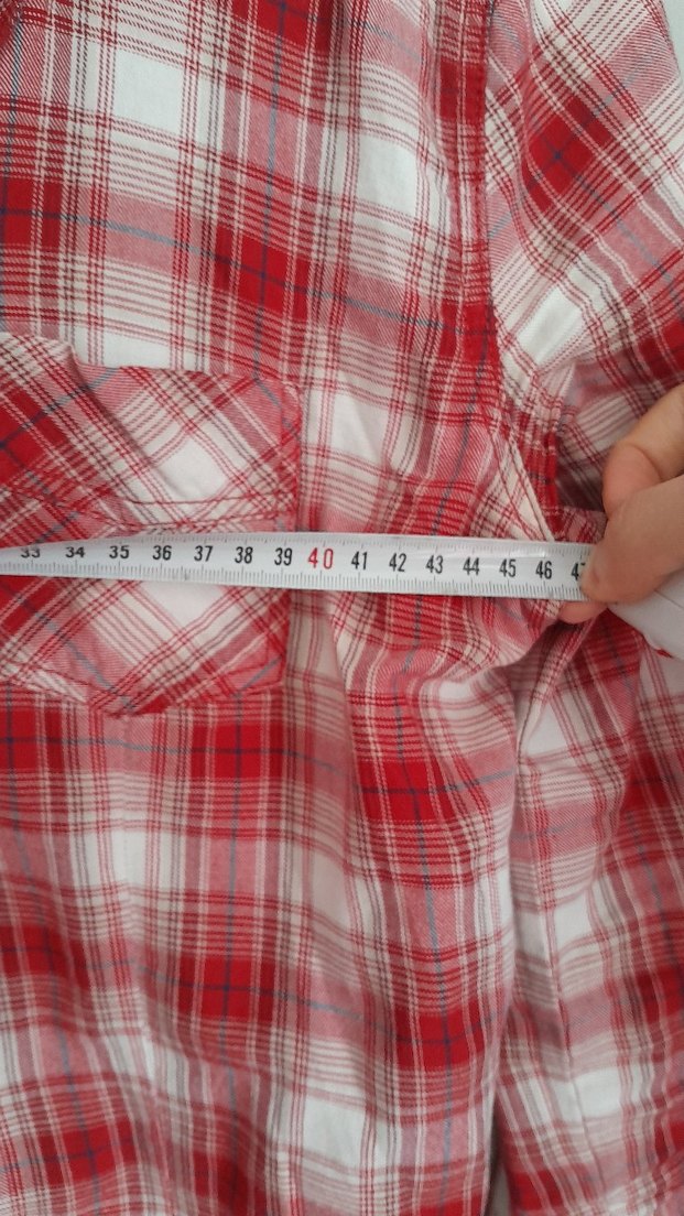 Kadın Kırmızı Ekose Gömlek - Görsel 4