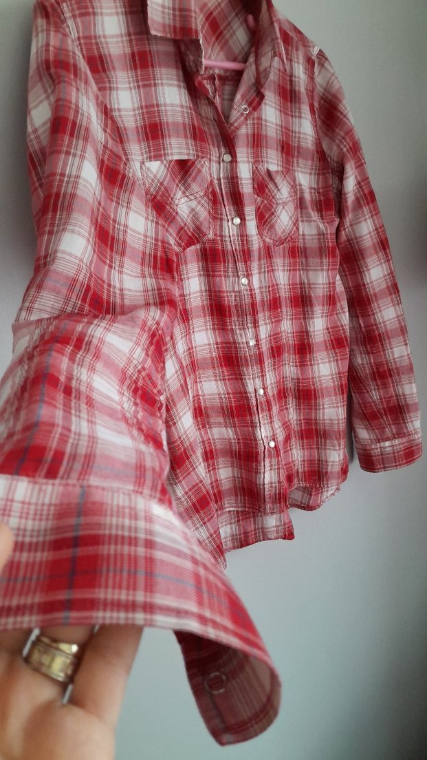 Kadın Kırmızı Ekose Gömlek - Görsel 2