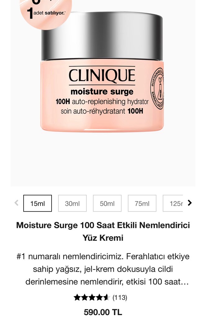 Clinique yüz nemlendirici krem 15 ml - Görsel 2