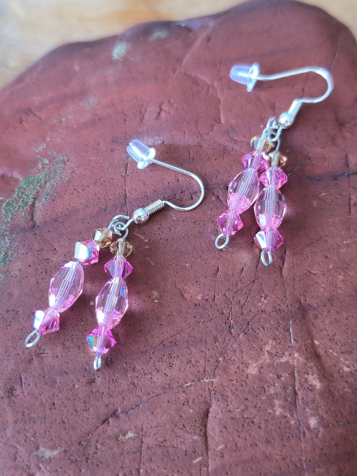 Pembe Boncuklu Midi Küpe - Görsel 5