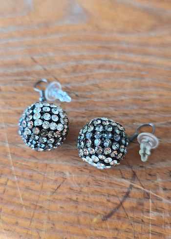 Vintage Mini Boncuklu Gri Küpeler - Görsel 10