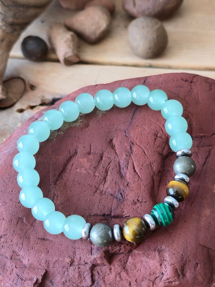 Turkuaz Boncuklu Bohem Bileklik - Görsel 2